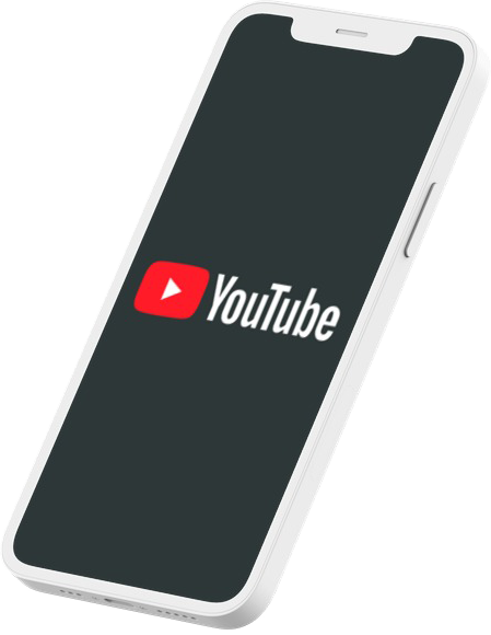 youtube logo on phone